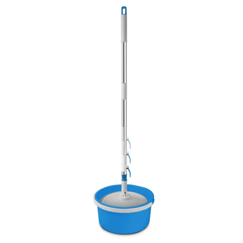 Set galeata si mop Esperanza EHS007, 25.5 cm, Rotire 360°, Microfibra, Inaltime 130 cm, Albastru