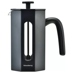 Presa franceza pentru cafea Klausberg KB 7677, 600 ml, Sticla, Grafit/Negru