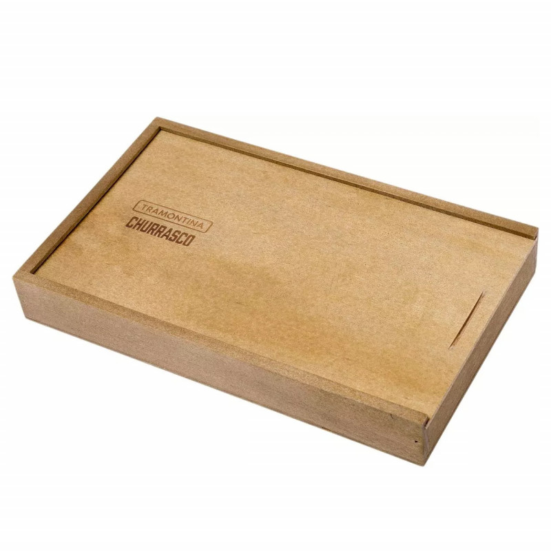 Set cutite pentru friptura Tramontina TC29899-514, 4 buc, Otel inoxidabil, Maner din lemn, Potrivite pentru gravare, Maro