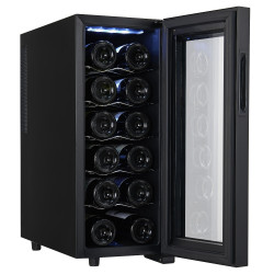 Racitor de vinuri Adler AD 8083, 33 L, Digital, 12 sticle, 15-18°C, Negru