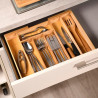 Organizator tacamuri Kesper 58084, Ajustabil, 28,5-40 cm, Bambus, Design practic, Maro