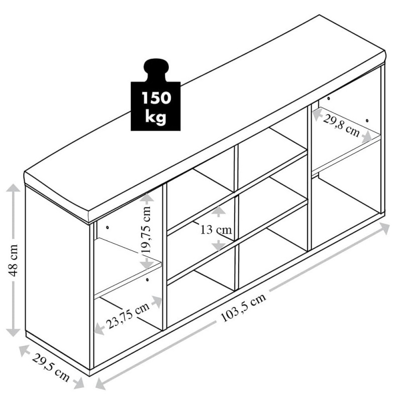 Pantofar Kesper 15920, 10 compartimente, Sezut moale, Maro