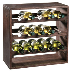Raft pentru vin Kesper 69243, 3 nivele, Pentru 15 sticle, Pin, Maro