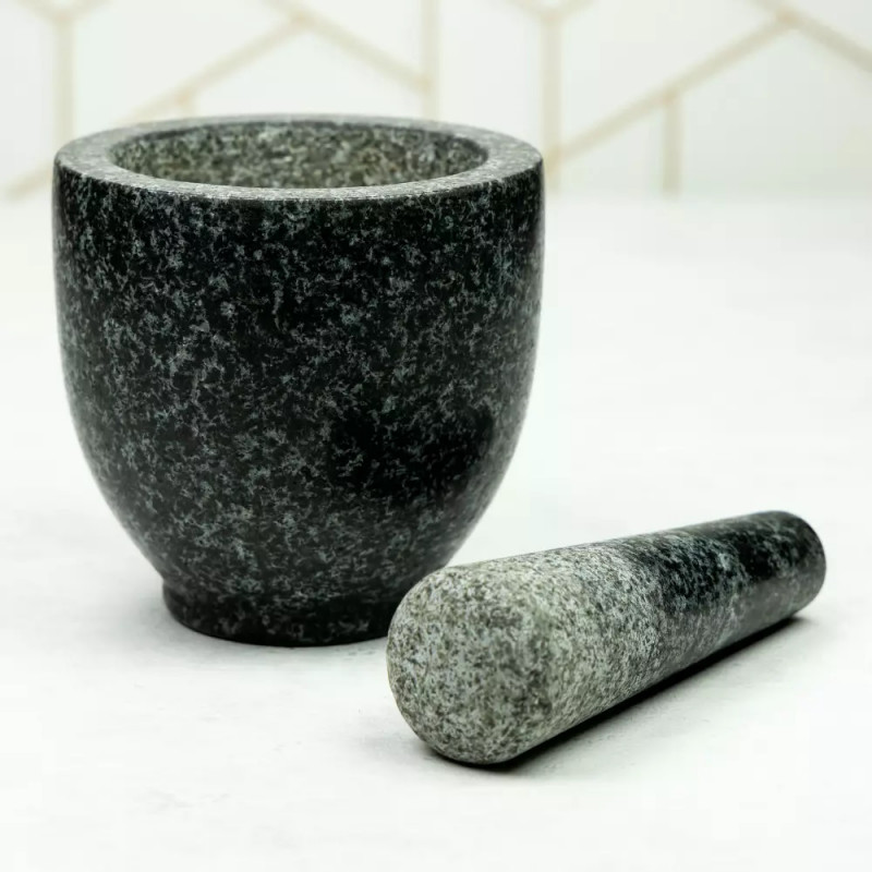 Mojar cu pistil din granit Kinghoff KH 1680, 12x12 cm, Gri