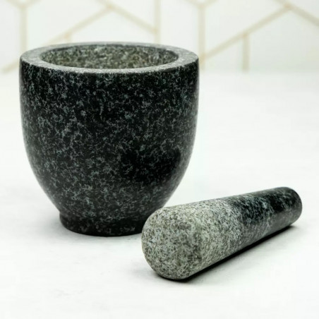 Mojar cu pistil din granit Kinghoff KH 1680, 12x12 cm, Gri