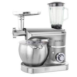 Royalty Line RL-PKM2200BG, 2200W, 8,5 litri, Blender, Mixer, Mașină de tocat carne, Argint