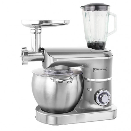 Royalty Line RL-PKM2200BG, 2200W, 8,5 litri, Blender, Mixer, Mașină de tocat carne, Argint