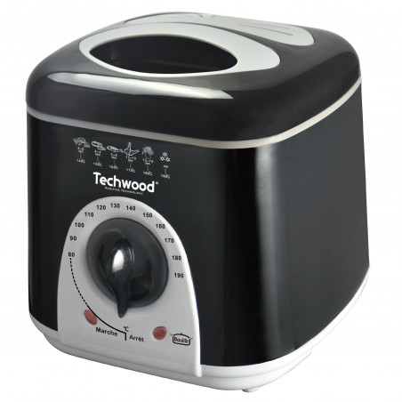 Friteuza si aparat de fondue 2in1 Techwood TFF-86, 950W, 1L, 80-190°C, Negru