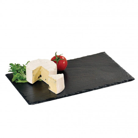 Platou pentru servire Kesper 38100, 30x20cm, Ardezie, Picioare anti-alunecare, Negru