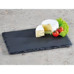 Platou pentru servire Kesper 38100, 30x20cm, Ardezie, Picioare anti-alunecare, Negru