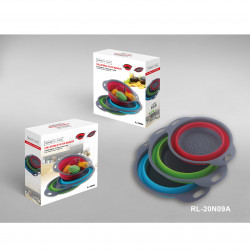 Set strecuratori pliabile Royalty line RL-20N09A, 3 buc, Silicon, Fara BPA, Multicolor
