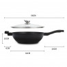 Tigaie wok Royalty Line RL-BW32M, 32 cm, 3.7 L, Acoperire marmura, Inductie, Manere moi, Negru