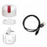Tocator USB portabil Beper P102ROB050, Li-Ion 1500 mAh, 30W, 250ml, 3 lame, Pulse, Transparent/Alb