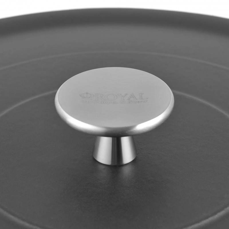 Cratita din fonta Royal van Kempen & Begeer, 4L, 28 cm, Emailata, Inductie, Neagra