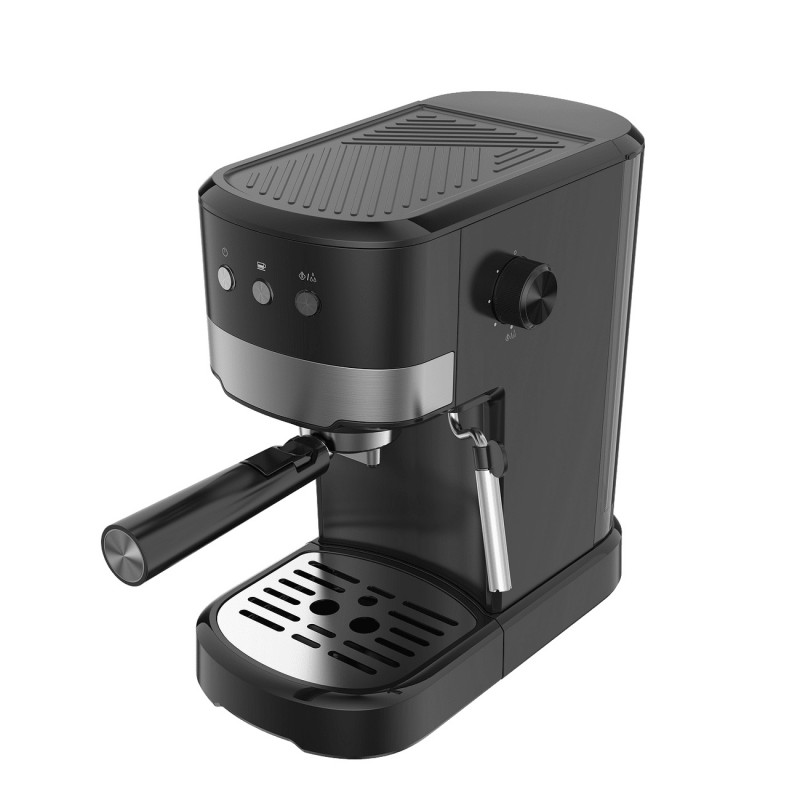 Espressor Crown CEM-1526, 1100W, 15 Bar, 1.2L, Functie abur/spumare lapte, Inox