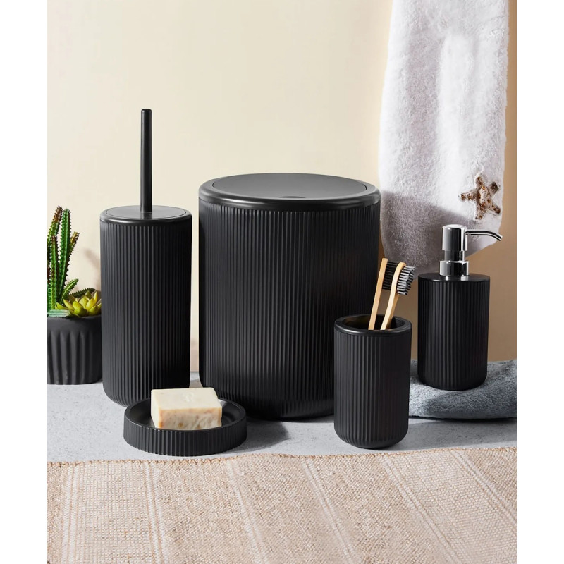 Set de baie Kosova 196RWE3327, 5 piese, Design ergonomic, Material inoxidabil, fara BPA, Negru