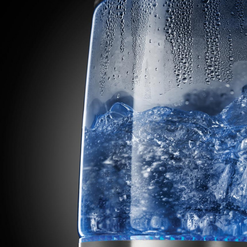 Fierbator electric din sticla cu filtru Russell Hobbs Clarity 21600-57, 2200W, 1.7L, Iluminat, Oprire automata, Inox