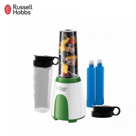 Blender Russell Hobbs Explore Mix & Go Cool 25160-56, 300 W, 600 ml, fără BPA, Otel inoxidabil, Design ergonomic, Alb/verde