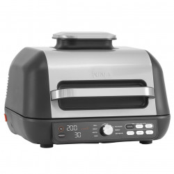 Gratar electric Ninja Foodi MAX PRO AG651EU, 2460W, 3.8L, Functie gratar si Air fryer, Cyclonic Air, Smart Cook, Negru/inox