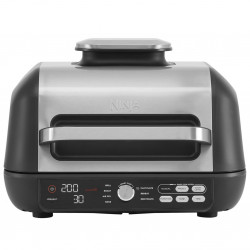 Gratar electric Ninja Foodi MAX PRO AG651EU, 2460W, 3.8L, Functie gratar si Air fryer, Cyclonic Air, Smart Cook, Negru/inox