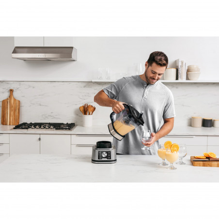Blender Ninja Foodi Power Nutri CB350EU, 1200W, 2.1L, 3in1, 6 programe, Smart Torque, Auto-iQ, Negru/inox