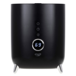 Umidificator de aer Adler AD 7972, Pana la 35 m2, 4 l, 150-300 ml/ora, Ultrasunete, Display LED, Higrometru, Timer, Negru