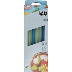 Paie de baut, 12 buc + perie Tasty 678414, 1 x 20 cm, Plastic, Multicolor