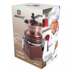 Rasnita de cafea Kinghoff KH 4146, Manuala, Mecanism ceramic, Corp din metal si ceramica, Maro