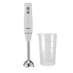 Blender cu cana Rosberg R51112ISB, 400W, 700ml, 2 viteze, Accesoriu din otel, Alb