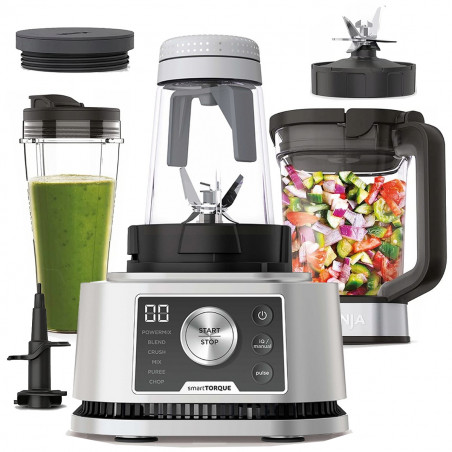 Blender Ninja Foodi Power Nutri CB350EU, 1200W, 2.1L, 3in1, 6 programe, Smart Torque, Auto-iQ, Negru/inox