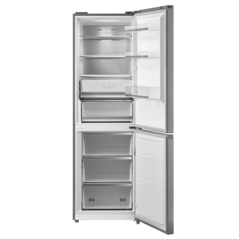 Frigider cu congelator Tesla RC3800FMX, 378L, Clasa E, Deschidere pаnа la 90°, Total No Frost, Ecran tactil, Inox