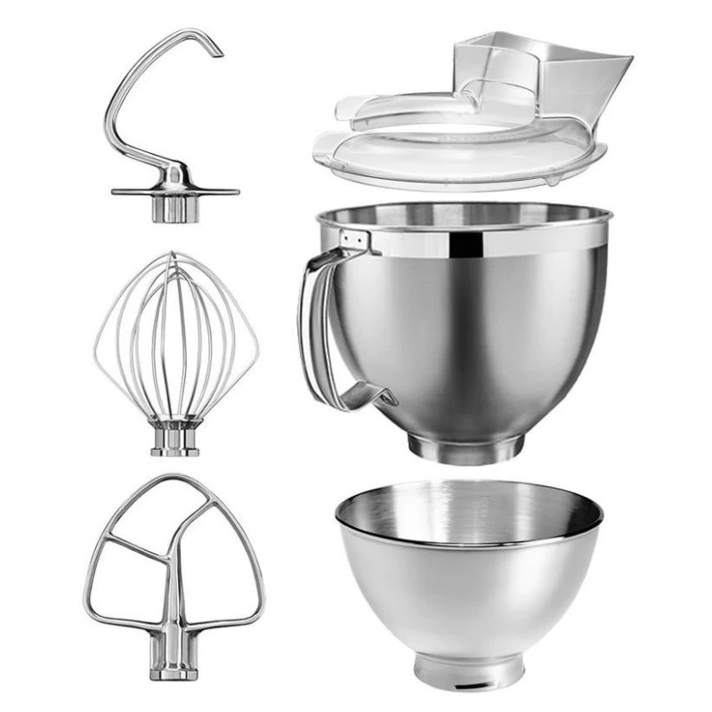 Mixer planetar Artisan Elegance KitchenAid 5KSM185PSEMS, 300W, 4,8 l, Direct drive, 10 viteze, Inox