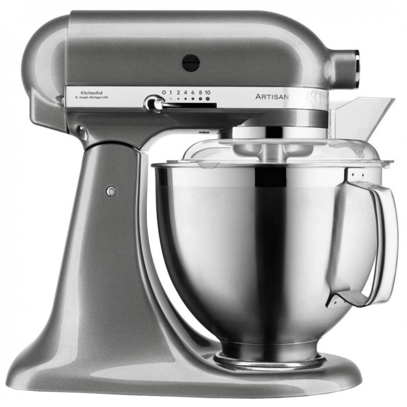 Mixer planetar Artisan Elegance KitchenAid 5KSM185PSEMS, 300W, 4,8 l, Direct drive, 10 viteze, Inox