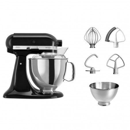 Mixer planetar Artisan Elegance KitchenAid 5KSM175PSEOB, 300 W, 4,8 l, Direct drive, 10 viteze, Onyx Black