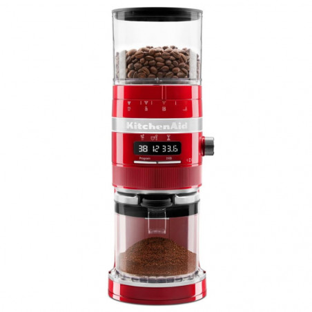 Rasnita de cafea electrica Artisan KitchenAid 5KCG8433ECA, 150W, 340 g, 70 trepte de macinare, Oprire automata, Apple Candy Red