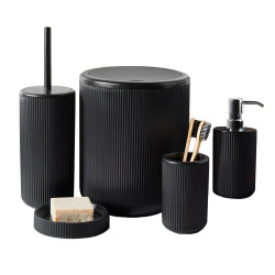 Set de baie Kosova 196RWE3327, 5 piese, Design ergonomic, Material inoxidabil, fara BPA, Negru