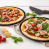 Set 2 tavi pentru pizza cu taietor Zenker 7513, 29 cm, Teflon, Negru