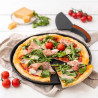 Set 2 tavi pentru pizza cu taietor Zenker 7513, 29 cm, Teflon, Negru