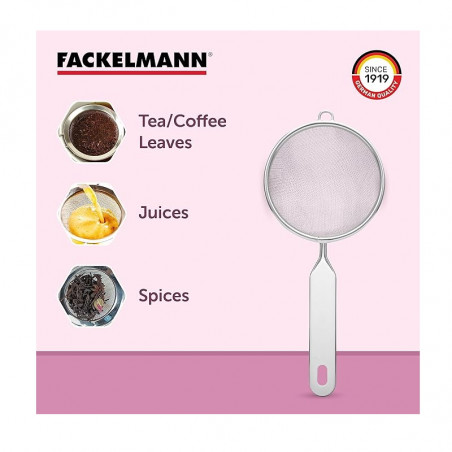 Strecuratoare Fackelmann 42331, 7 cm, Otel inoxidabil, Gaura pentru agatat, Argintiu