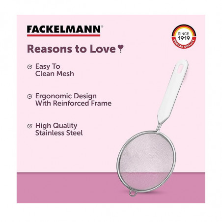 Strecuratoare Fackelmann 42331, 7 cm, Otel inoxidabil, Gaura pentru agatat, Argintiu