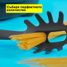 Lingura pentru spaghete Tasty 678065, Orificii pentru portionare, Maner moale, 34 cm, Plastic, Albastru