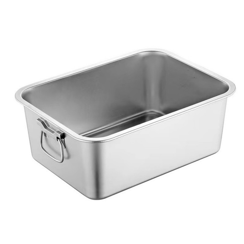 Tava de copt cu manere Rosberg R51222K4515, 45x35x15 cm, Otel inoxidabil, Dreptunghiulara, Inox