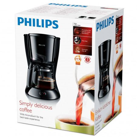 Aparat de cafea Philips HD7461-20-BL, 1000W, 1,2 L, Aroma Twister, Indicator de nivel al apei, Timer, Negru