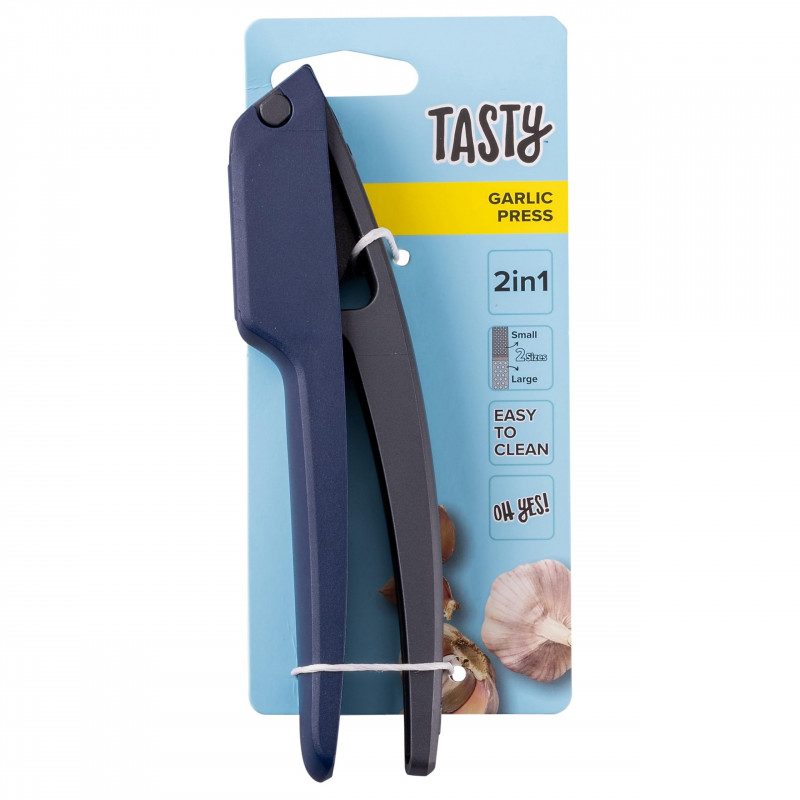 Presa pentru usturoi Tasty Ocean Blue 678430, 2 dimensiuni de presare, Otel inoxidabil, Gri/albastru