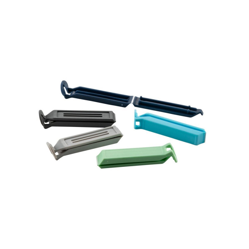 Tasty - Clip Di Chiusura Per Sacchetti, 5 Pezzi In Plastica PP, Colori Blu/Grigio/Verde, Per Alimenti E Freezer