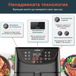 Friteuza cu aer cald Cosori Premium Air Fryer CP158-AF, 1700W, 5,5 l, 11 programe, Timer, Negru