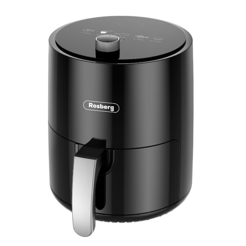 Friteuza cu aer cald AirFryer Rosberg R51980Y, 1200 W, 2.5 L, Timer, Pana la 200°C, Negru