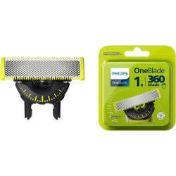 Lama Philips OneBlade 360 ​​​​QP410/50, 360 de grade, Indicator de schimbare, Umed si uscat, Gri/verde