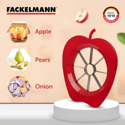 Feliator pentru mere si pere Fackelmann 42015, 2 buc., Otel inoxidabil, Plastic, Verde/rosu