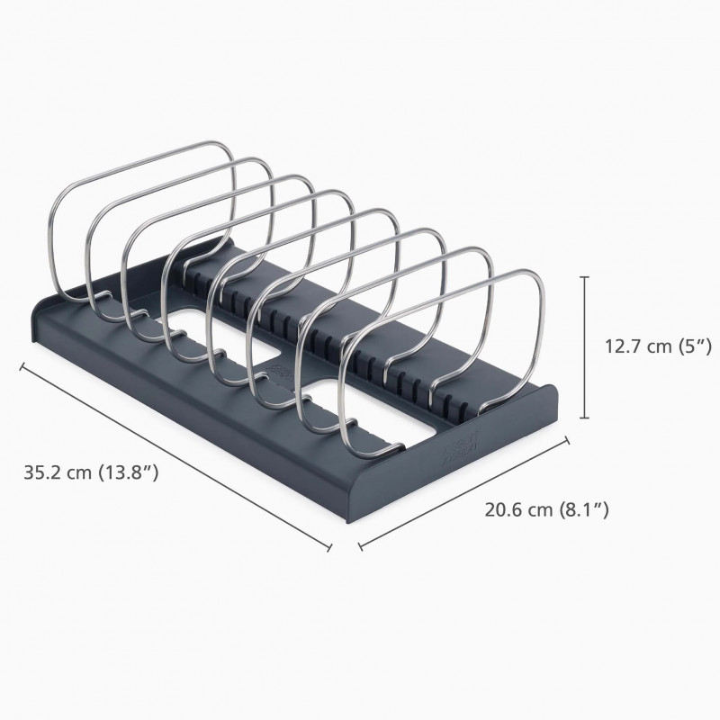 Organizator vase Joseph Joseph 851689, 8 separatoare, Otel inoxidabil, Gri